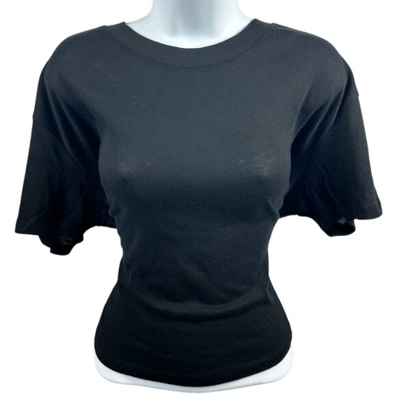 Women's Alternative Apparel Headliner Cropped Tee - Vintage Jersey Style (Black) - Picture 1 of 6